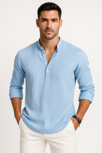 Linnen herenoverhemd ademend casual zomerstijl – Eduard