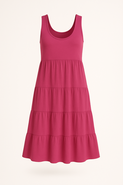 Boho mouwloze mini-jurk met ruches – Eliza
