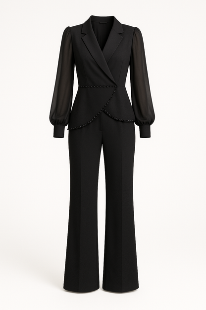 Elegante dames jumpsuit met parelaccenten – Elise