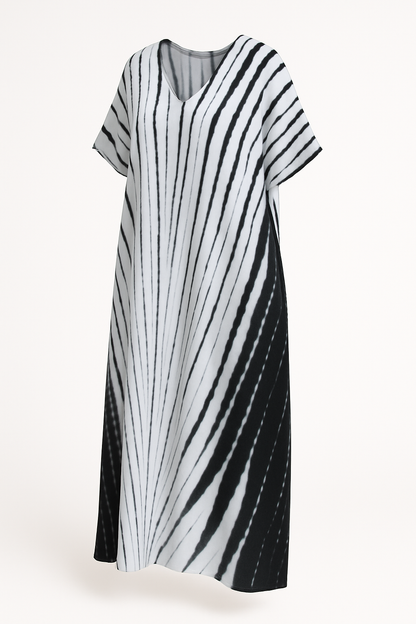Gestreepte Losse Kaftan Jurk voor Dames – Nyvora