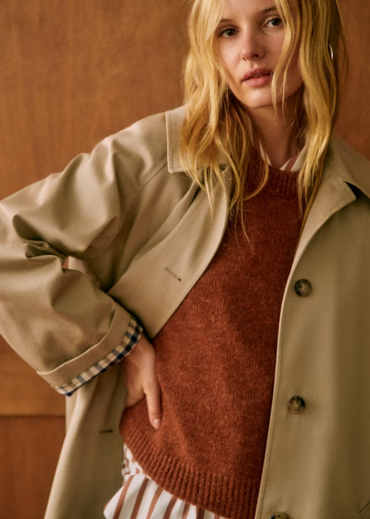 Lente Trenchcoat voor Dames met Ruitvoering – Maud