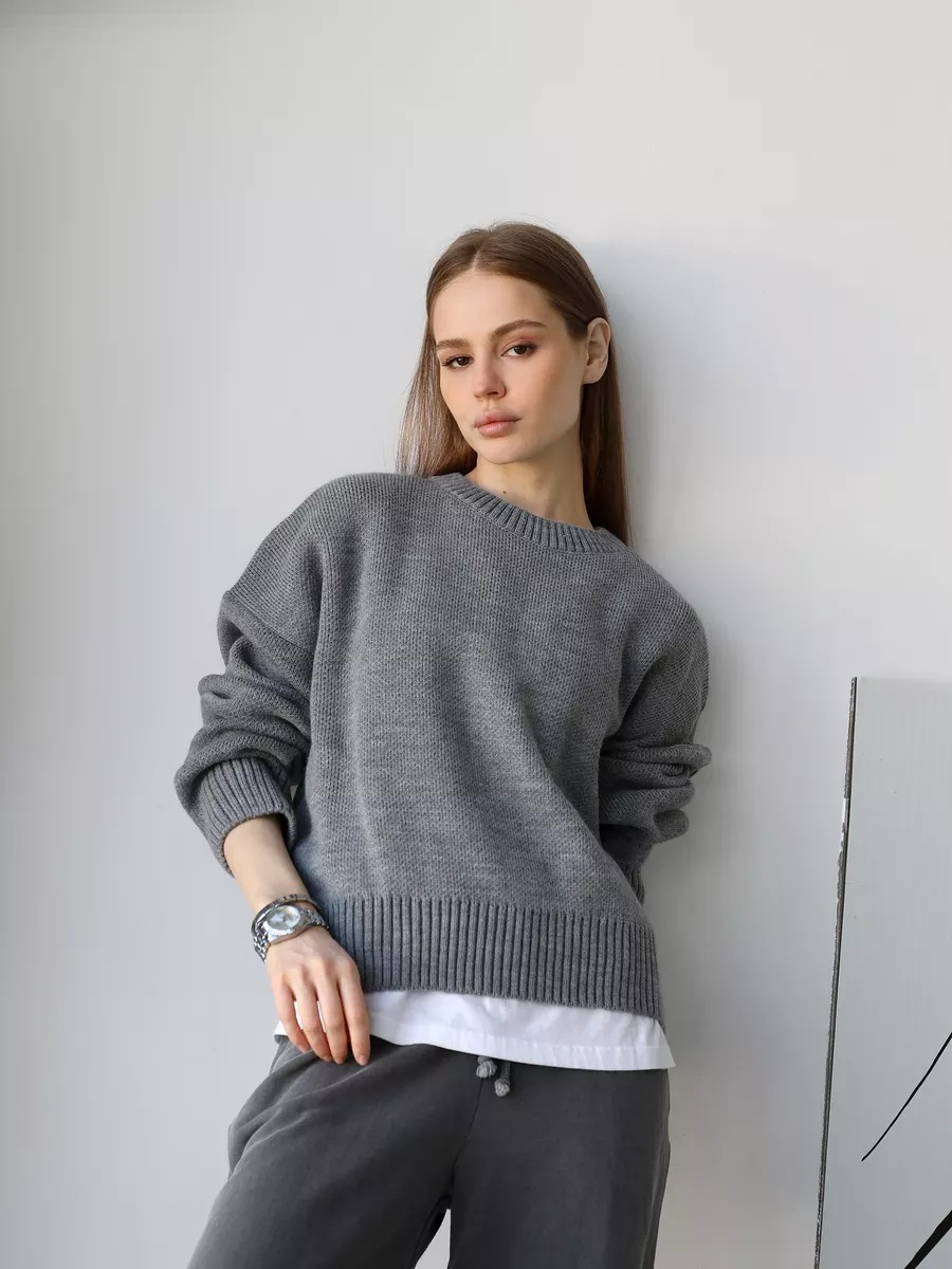 Gebreide losse mock neck trui voor dames – Emma