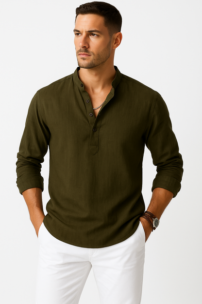Linnen herenoverhemd ademend casual zomerstijl – Eduard