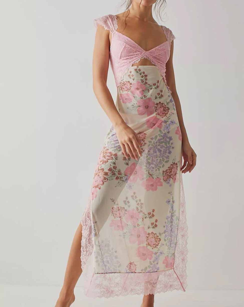 Zomerjurk Kant Midi Elegant Statement Look – Lysanne