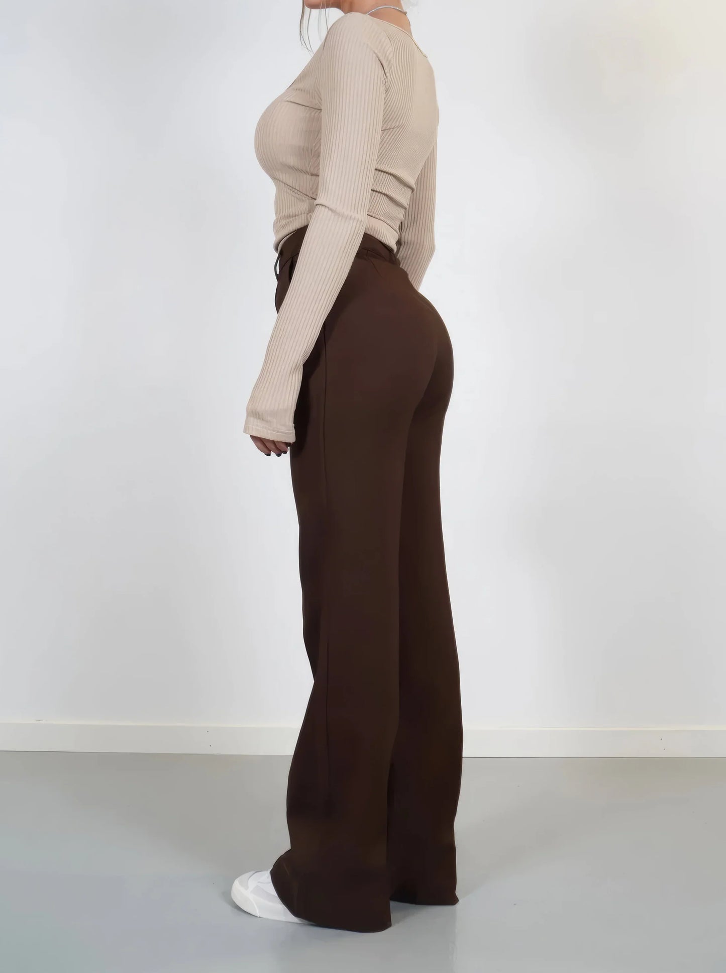 Wijde damespantalon met hoge taille en comfort fit – Luna