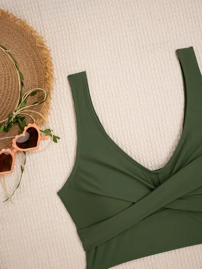 Stretchy Bikini Set met Tie-Side en Vintage Look – Elvarisse