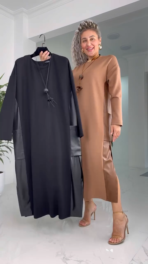 Elegante lange damesjurk met losse pasvorm – Lara