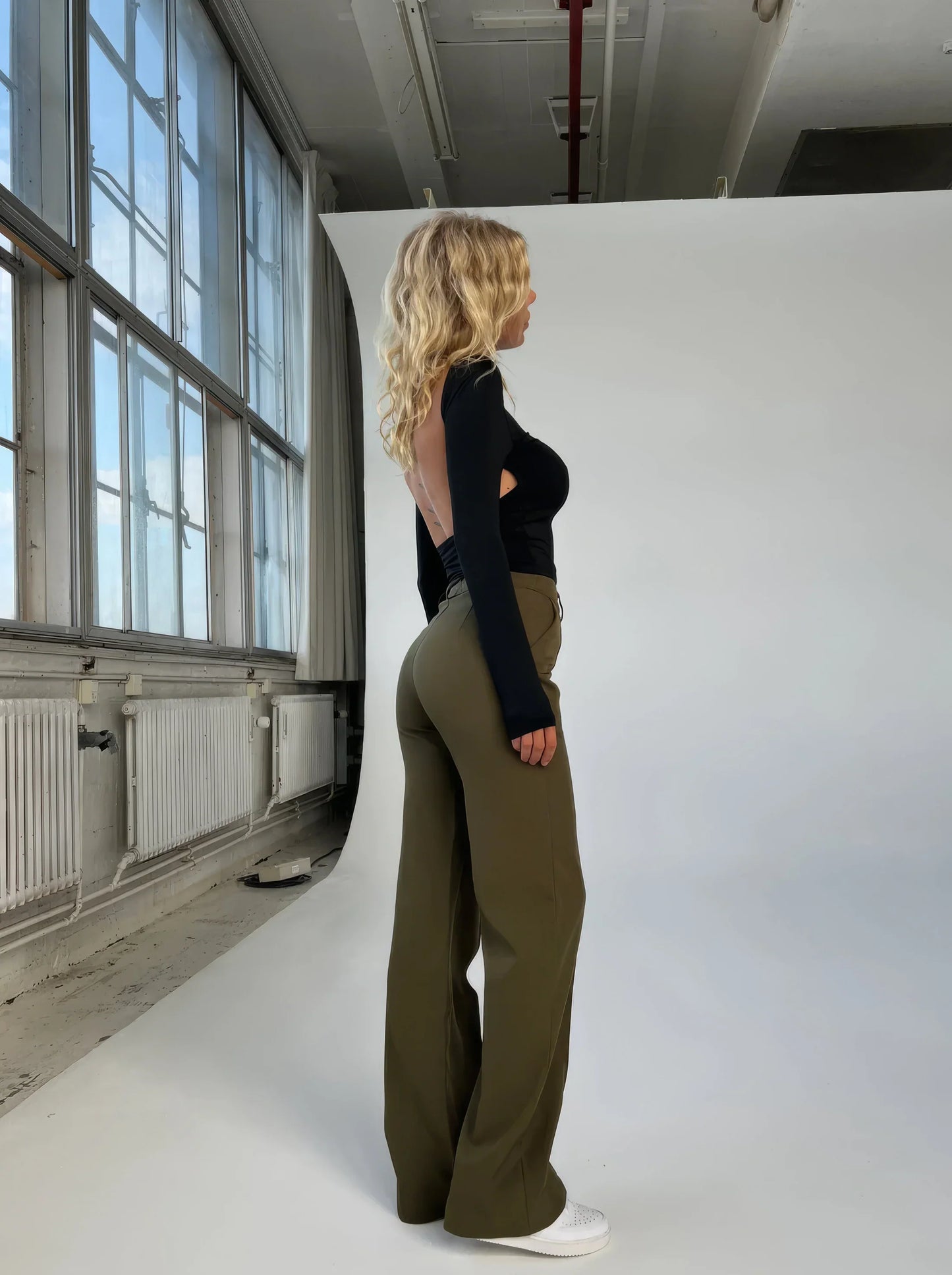 Wijde damespantalon met hoge taille en comfort fit – Luna
