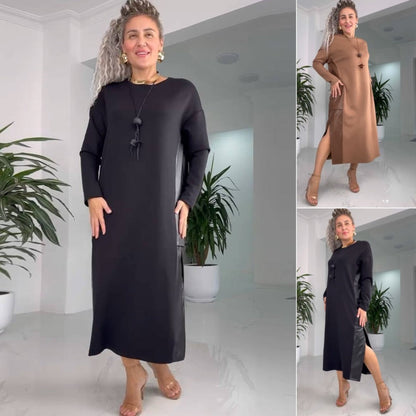 Elegante lange damesjurk met losse pasvorm – Lara