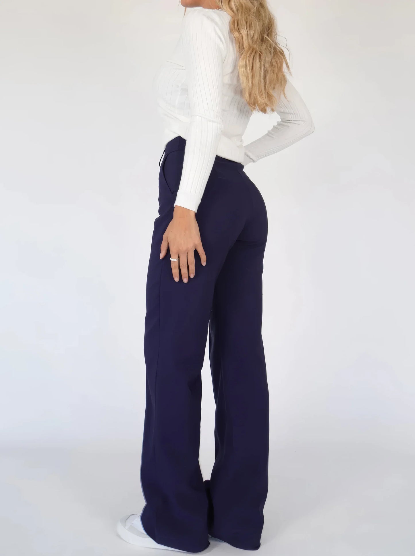 Wijde damespantalon met hoge taille en comfort fit – Luna