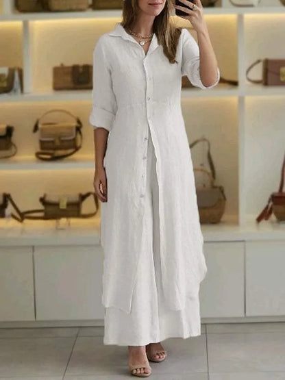 Tweedelige Elegante Set met Wijde Broek – Vivenne