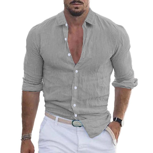 Effen Overhemd Lange Mouw Heren Casual - Stef