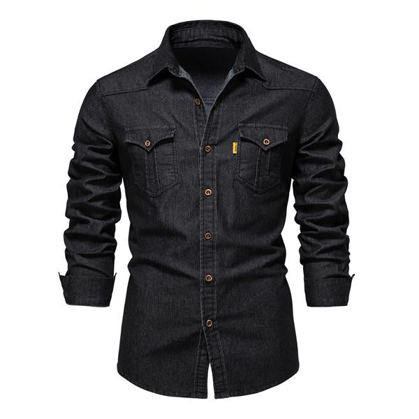 Slim Fit Denim Overhemd Heren Vintage - Lars