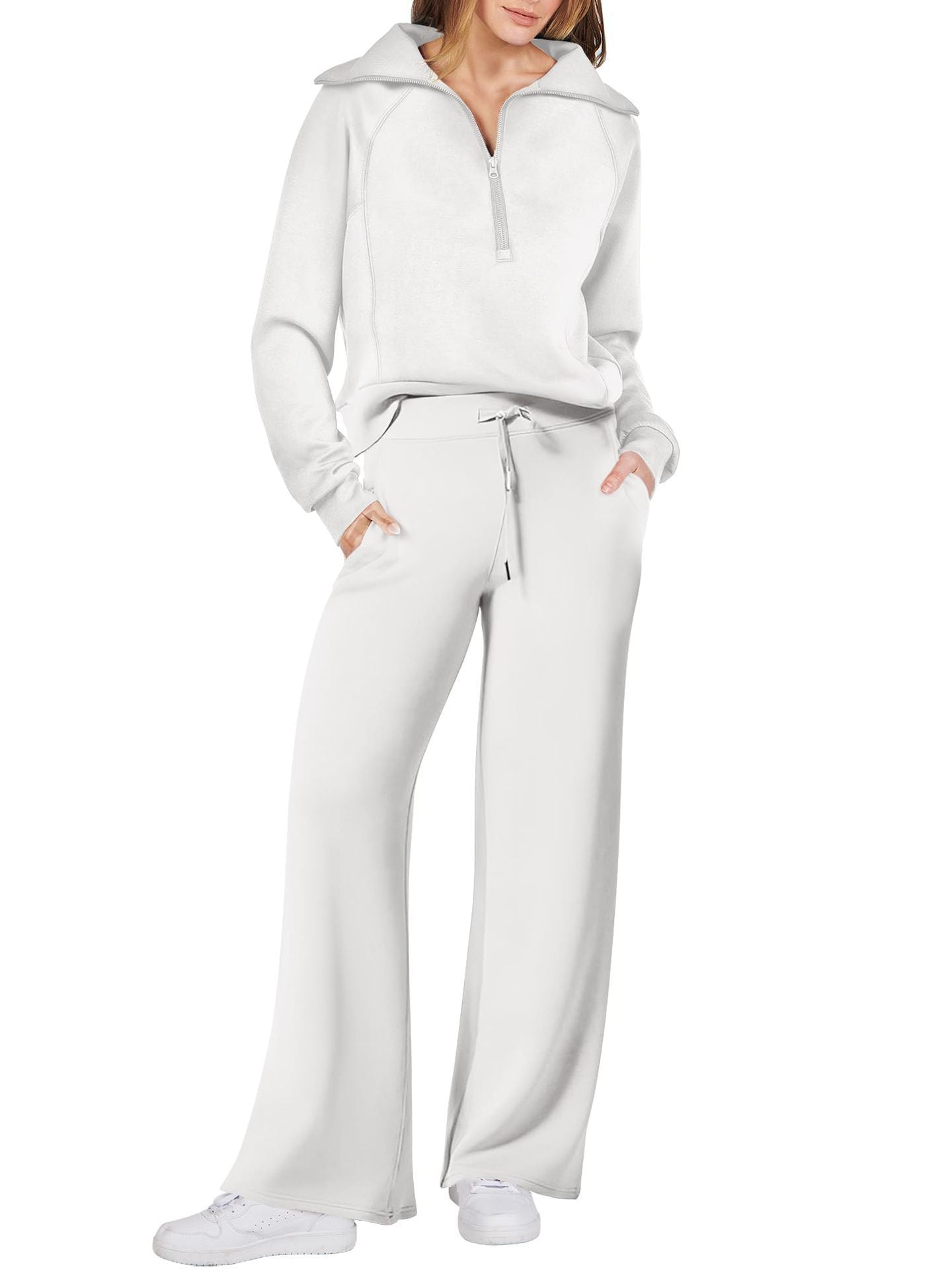 Tweedelige dames set met ritssluiting en lange mouwen – Livia