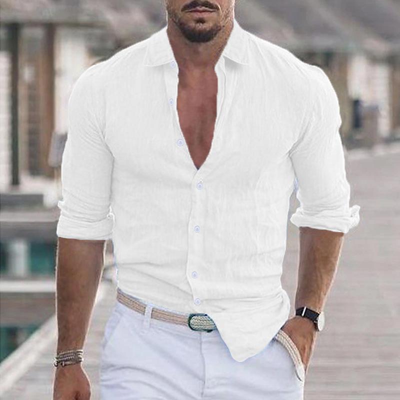 Effen Overhemd Lange Mouw Heren Casual - Stef