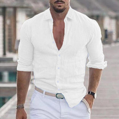 Effen Overhemd Lange Mouw Heren Casual - Stef