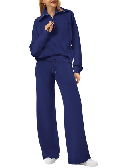 Tweedelige dames set met ritssluiting en lange mouwen – Livia
