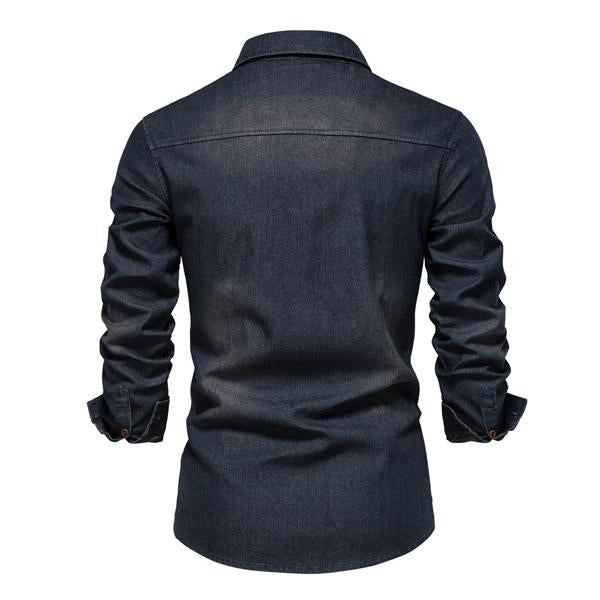 Slim Fit Denim Overhemd Heren Vintage - Lars