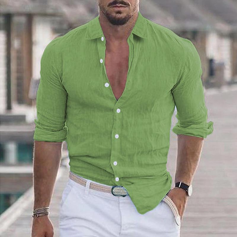 Effen Overhemd Lange Mouw Heren Casual - Stef