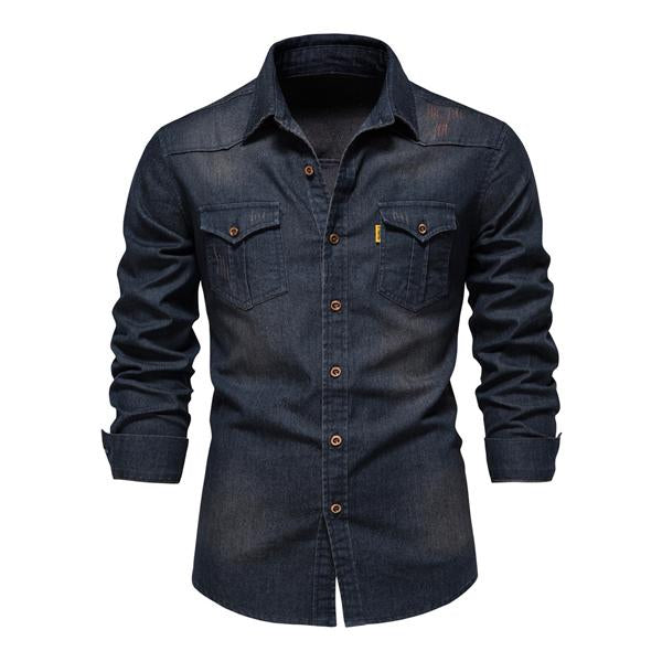 Slim Fit Denim Overhemd Heren Vintage - Lars