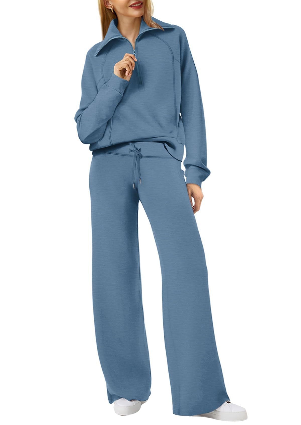 Tweedelige dames set met ritssluiting en lange mouwen – Livia