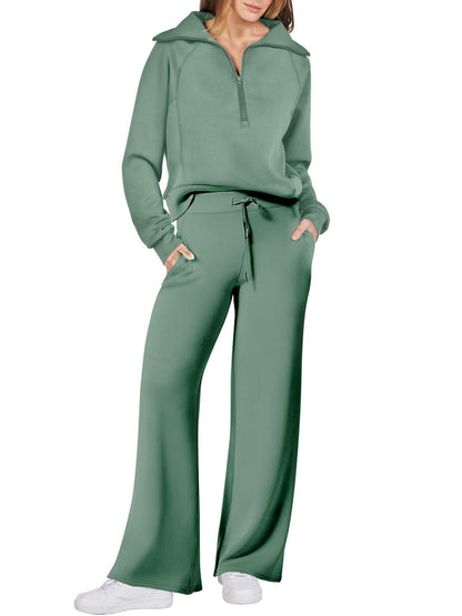 Tweedelige dames set met ritssluiting en lange mouwen – Livia