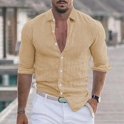 Effen Overhemd Lange Mouw Heren Casual - Stef