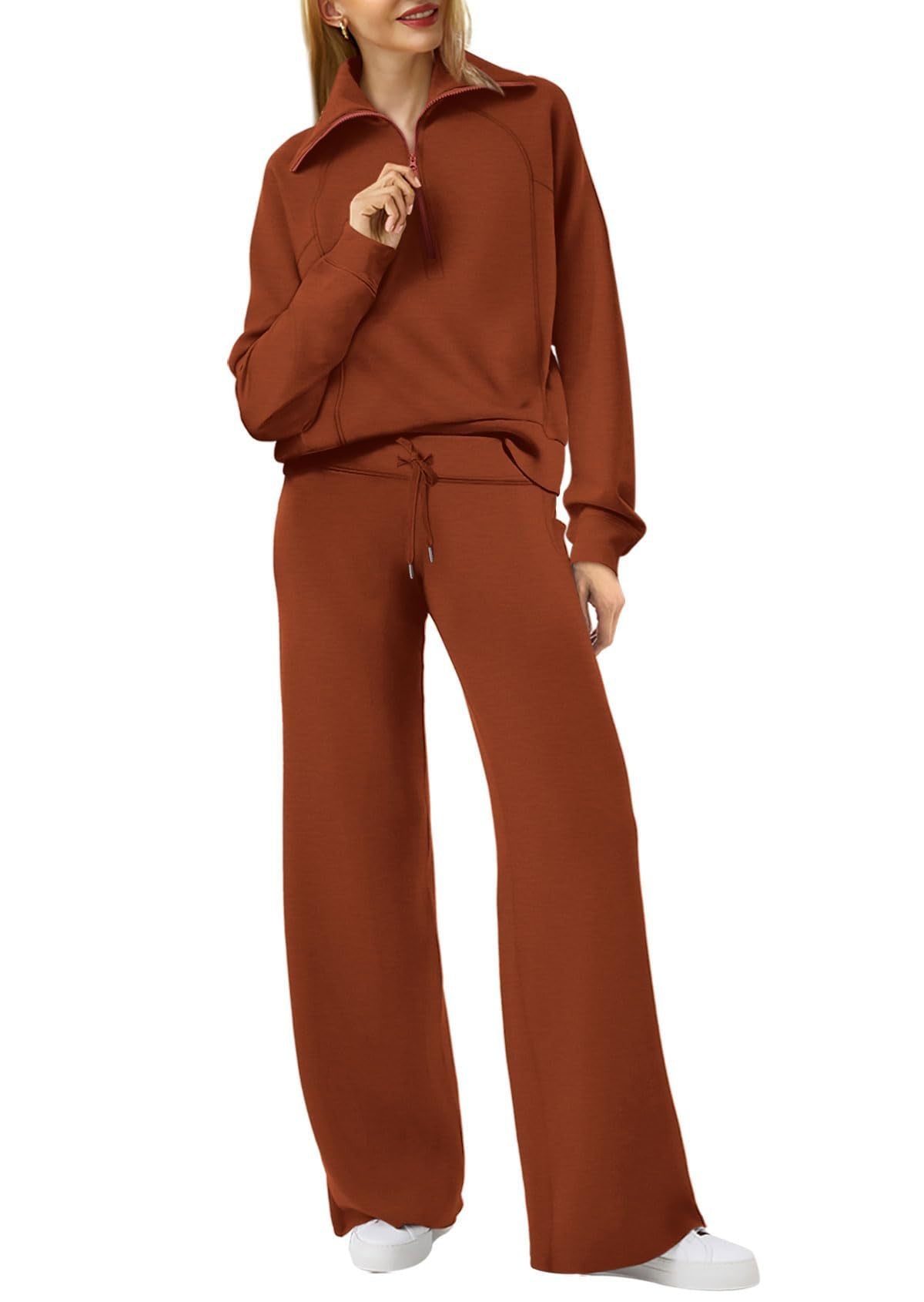 Tweedelige dames set met ritssluiting en lange mouwen – Livia