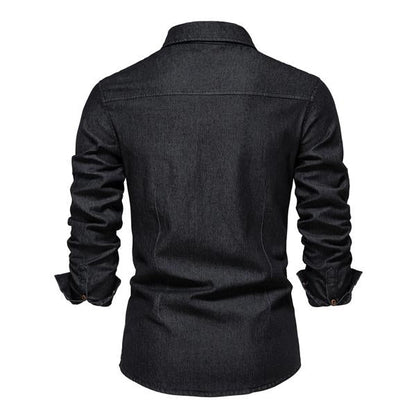 Slim Fit Denim Overhemd Heren Vintage - Lars