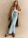 Licht oversized trenchcoat met voering en knopen – Danora