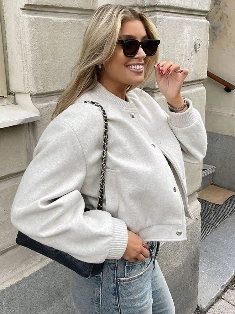 Trendy cropped bomberjack voor dames – Olivia