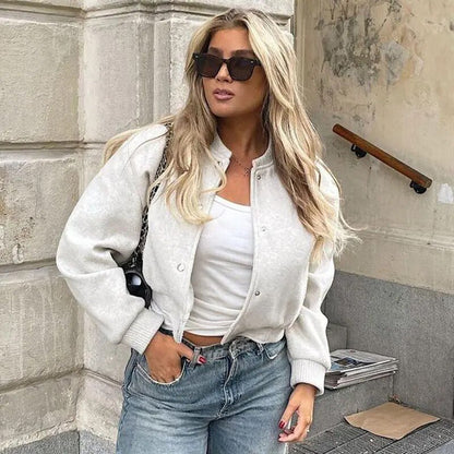 Trendy cropped bomberjack voor dames – Olivia