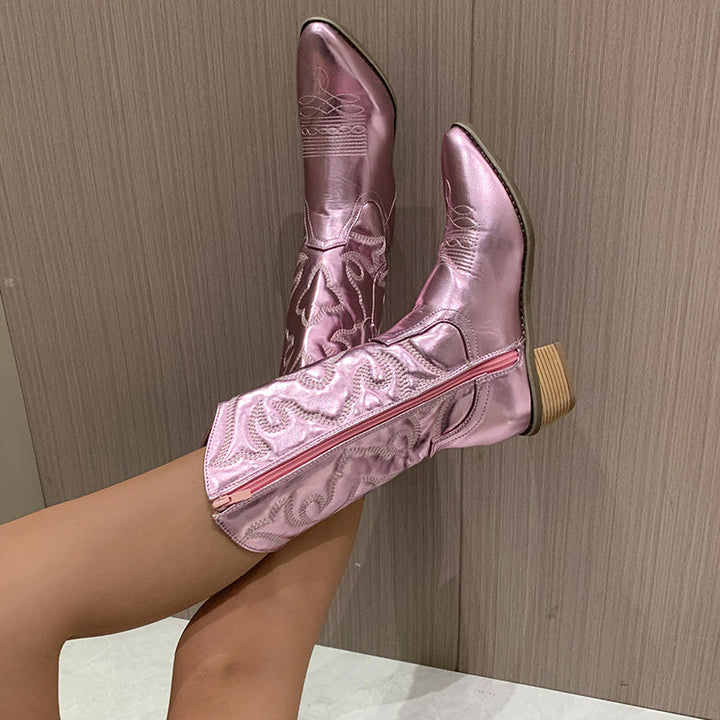 Cowboy Laarzen Dames Hoge Knie met Rits – Emma