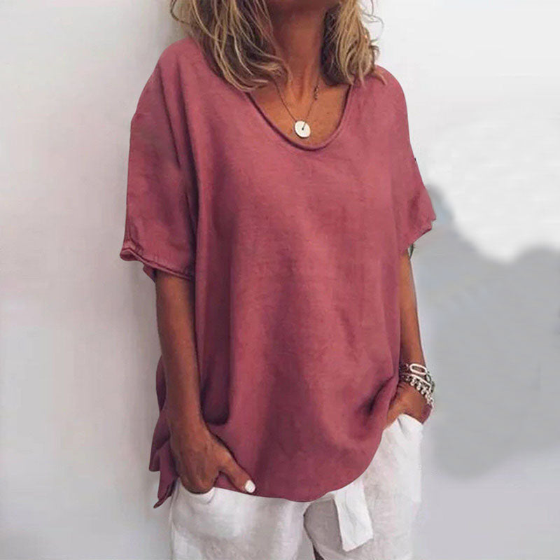 Dames Casual Linnen Shirt Ademend Comfort Loose Fit – Amira