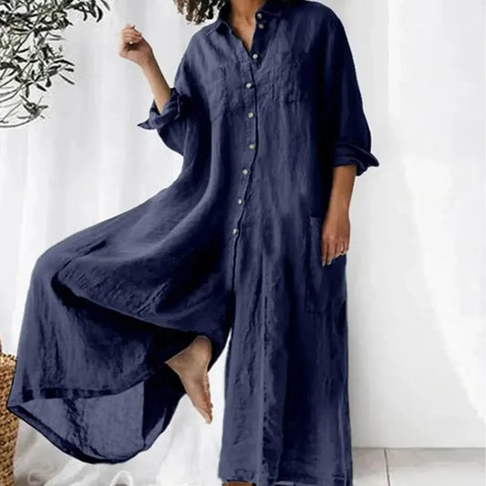 Linnen dames jumpsuit oversized stijlvol comfortabel – Rulani