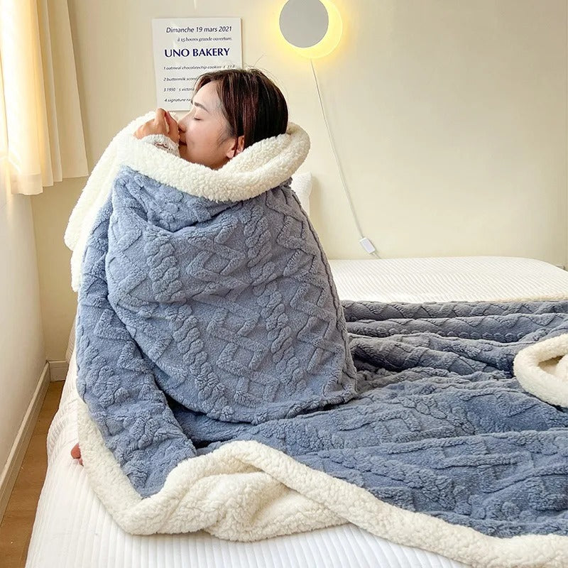 Warme en Zachte Winterdeken van Lamswol en Fleece voor Ultiem Comfort – SnuggleLux
