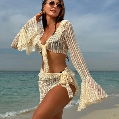 Boho bikini set met mesh strandoutfit – Yara
