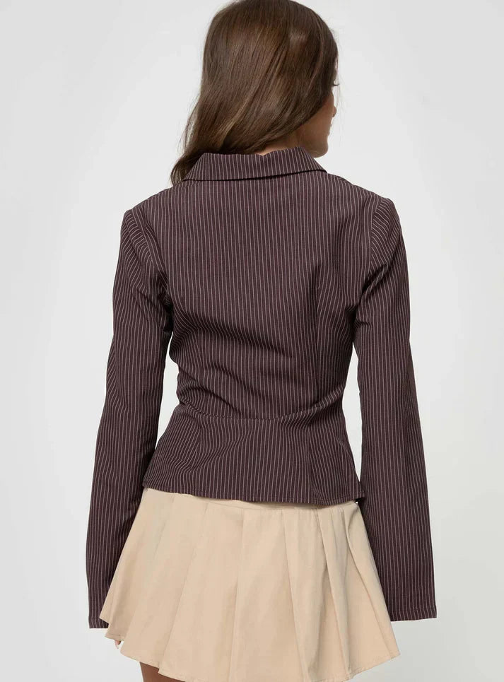 Vintage damesblouse met elegante knopen – Olivia