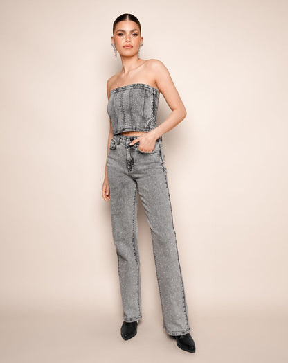 Bootcut Jeans Met Subtiele Studs Elegant – Lara