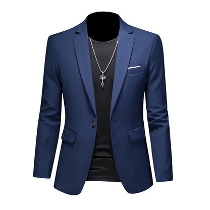 Heren Blazer Slim Fit Eén Knoop Formele Kleding – Milan