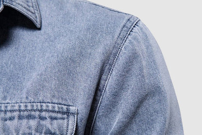 Heren Denim Overhemd met Patches en Zakken – Thomas