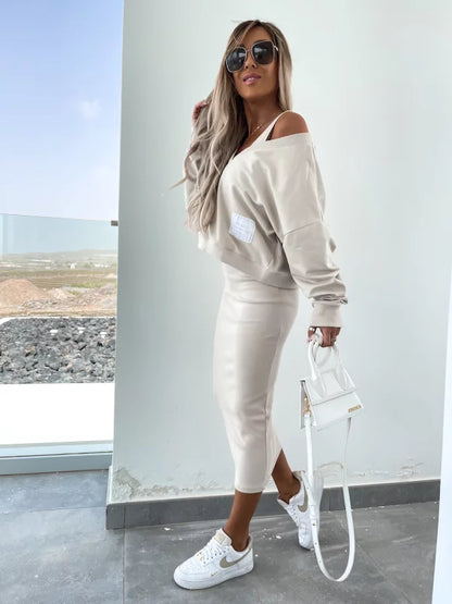 Tweedelige set met sweater en rok – Elettra