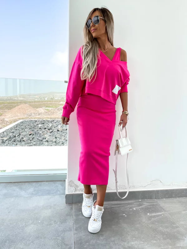 Tweedelige set met sweater en rok – Elettra