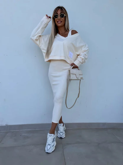 Tweedelige set met sweater en rok – Elettra
