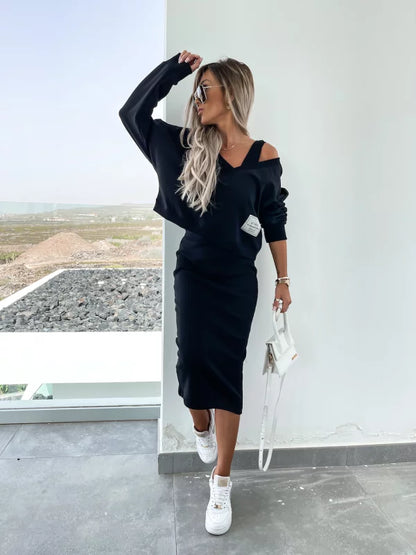 Tweedelige set met sweater en rok – Elettra