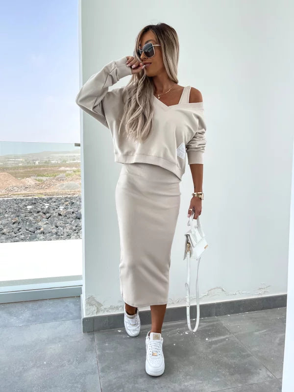 Tweedelige set met sweater en rok – Elettra