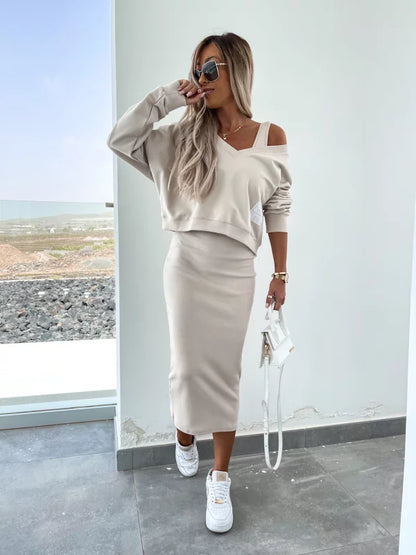Tweedelige set met sweater en rok – Elettra