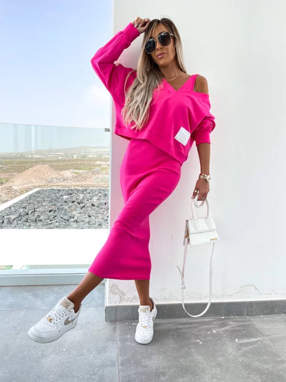 Tweedelige set met sweater en rok – Elettra