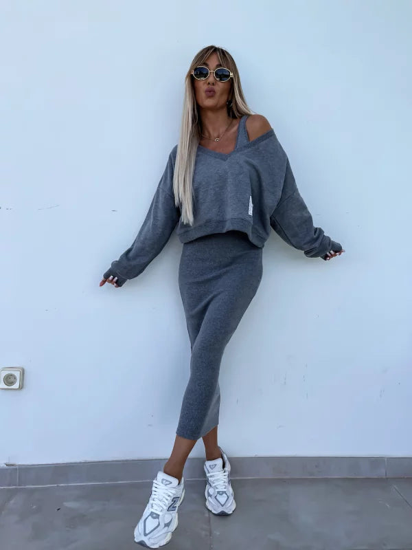 Tweedelige set met sweater en rok – Elettra