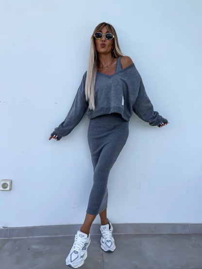 Tweedelige set met sweater en rok – Elettra